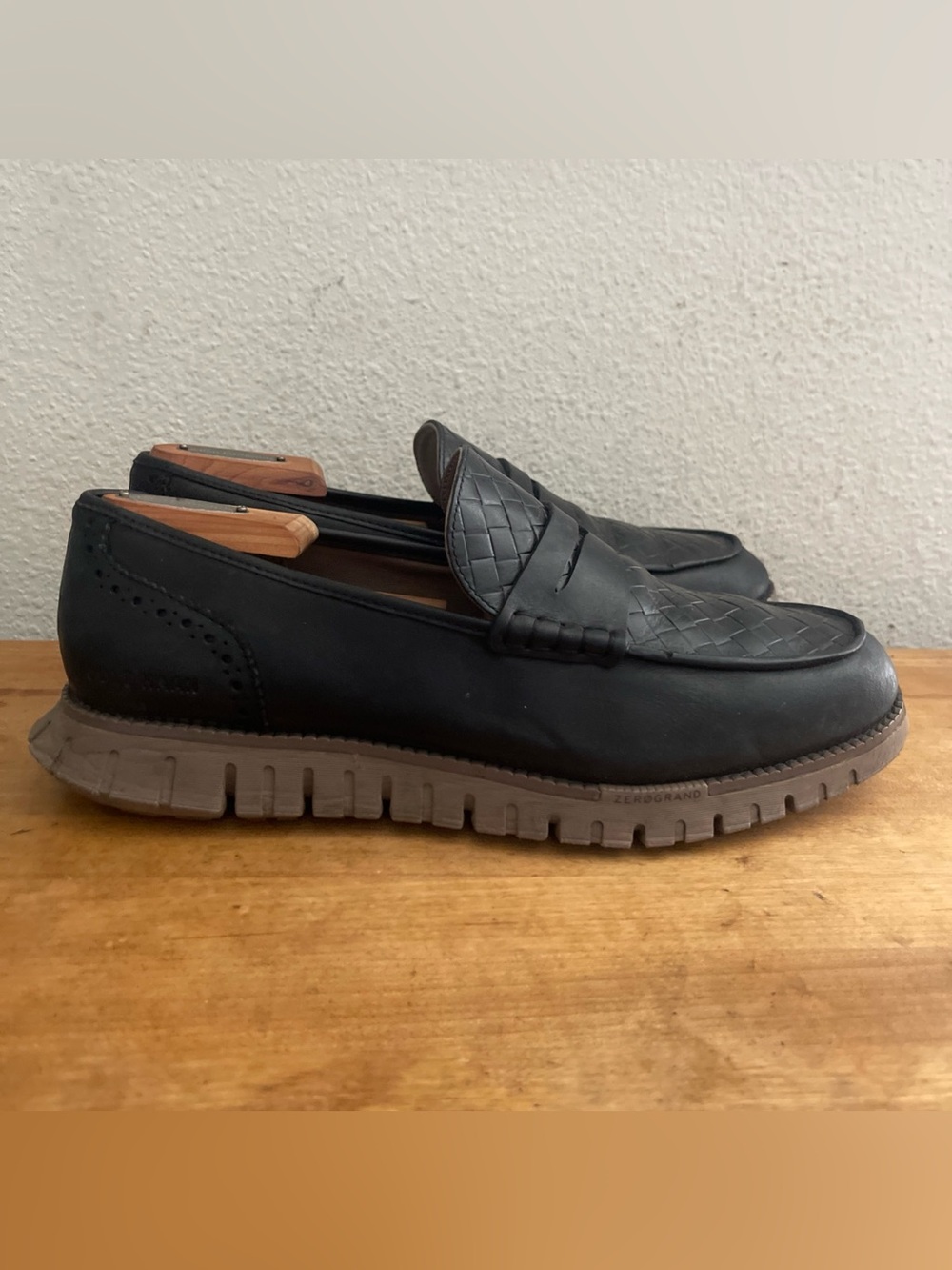 Cole Haan ZERØGRAND Penny Loafers Men's 8M Black Leather Comfort Slip On Shoes